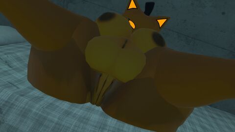 bbw breasts breasts_out cryptiacurves fat_ass fat_belly fat_female fat_fetish female fnia fox_girl legs_spread legs_spreading legs_up naked naked_female nipples nipples_out peeping pumpfox_(cally3d) pumpkin_girl pumpkin_head pussy smug visible_pussy vrchat vrchat_avatar vrchat_media vrchat_model