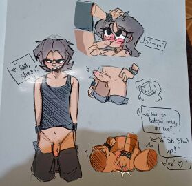 blowjob breath clothed cum degradation ell_(rellytf) erection female fingering flaccid flaccid_penis hands_on_hair hands_on_hips horny humiliation male male/female nerd original_character penis relly relly_(rellytf) relly_the_fangirl rellytf rellythefangirl rule_63 selfcest straight sweat tank_top tank_top_lift twitching_penis