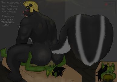 anal anthro ass big_ass big_butt butt_sniffing dialogue dragon duo facesitting fart farting_in_mouth farting_on_face feet female holding_both_legs holding_both_thighs holding_leg holding_thigh ivory-dove male male/female mammal masculine_male mephitid muscular muscular_male musk musky_butt mythological_creature mythological_scalie mythology nude oral raised_tail rimming scalie sex sitting sitting_on_another size_difference skunk skunk_tail sniffing spanish_text tail text thick_thighs tongue