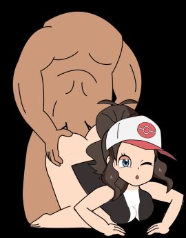 animated doggy_style faceless_male female hilda_(pokemon) male pokemon ppppu
