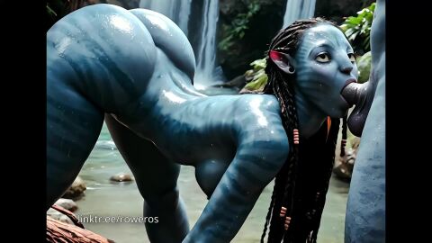 3d ai_female ai_generated alien alien_girl avatar avatar:_the_way_of_water blowjob blue_skinned_female deepthroat female interspecies milf na'vi neytiri oral rower tagme video