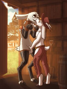 anthro ball_gag bedroom_eyes bondage bondage_gear bondage_gloves bound bovid camelid caprine chaps chastity_cage chastity_device clothed clothing collar cuff_(restraint) deep_kiss digital_drawing_(artwork) digital_media_(artwork) duo french_kissing gag gay gay_male genitals gloves goat hand_on_penis handwear hat headgear headwear hi_res hooves horn kissing latex latex_clothing latex_gloves latex_handwear latex_legwear latex_stockings legwear lidded_eyes llama male male/male mammal millma_(lordzylok) narrowed_eyes penis petplay ponyplay posture_collar restraints roleplay seductive stockings stripedcrocodile submissive summer_(summerlong) tongue topless wrist_cuffs yaoi