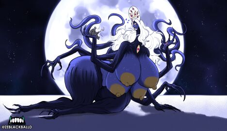 ass big_ass big_breasts breasts eldritch_being female huge_breasts larger_female male milf monster_girl multi_arm multi_breast multi_eye multi_limb nightmare_waifu original original_character smaller_male tagme the_moon_god_(zeblackballd) zeblackballd_(artist)