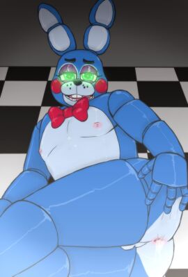 2023 animatronic anus ass ass_grab asshole asshole_stretched_wide balls balls_between_thighs ballsack blue_body bowtie buckteeth bunny_ears color colored cum cum_drip cum_dripping cum_dripping_from_ass cum_in_ass cum_inside eyelashes eyes_half_open five_nights_at_freddy's five_nights_at_freddy's_2 fnaf gay glowing_eyes green_eyes half-closed_eyes heart-shaped_pupils lagomorph lagomorph_humanoid laying laying_down leporid leporid_humanoid looking_at_viewer lying lying_down male male_only nipples rabbit rabbit_ears rabbit_humanoid red_bowtie red_cheeks robot scottgames showing_ass simple_background solo spaceandroids stretched_anus stretching_anus thick_thighs thighs toy_bonnie_(fnaf)