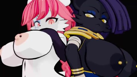 3d animated bouncing_breasts colonalcbplayer exposed_breasts furry huge_breasts in_heat_(game) monsterbox nile_(in_heat) no_sound poppi_(in_heat) tagme topless video