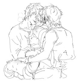 3boys akira_kurusu dubious_consent joker_(persona) male persona_5 ren_amamiya ryuji_sakamoto selfcest tentacle_sex yaoi