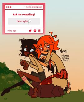 1futa 1girls boner cum_in_panties degrees_of_lewdity duo erection female futanari intersex kylar_(dol) skirt_lift speech_bubble tagme text