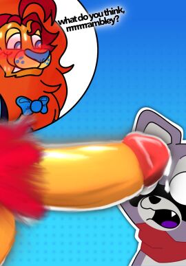 2024 2boys anthro balls blush bodily_fluids colored cum digital_drawing_(artwork) digital_media_(artwork) duo english_text erection felid fur gay genital_fluids genitals glazed_penis hi_res indigo_park jacobsmutbase kerchief lion lloyd_(indigo_park) male male/male mammal markings naked neckerchief nude pantherine penile penis portrait procyonid pubes pubes_exposed raccoon rambley_raccoon shaded simple_background size_difference tail text