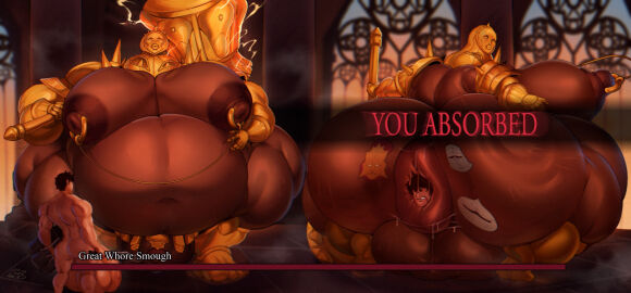 anal_vore blackheart_xi breasts dark_souls executioner_smough fat male male_only male_pred massive_breasts