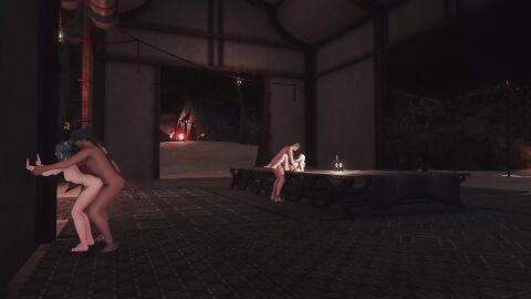 2boy 2girl animated blowjob captured female final_fantasy_xiv gpose_(ffxiv) lina_mewrilah male mikoto_jinba no_sound oral_sex restrained small_breasts swimsuit tagme vaginal_sex video