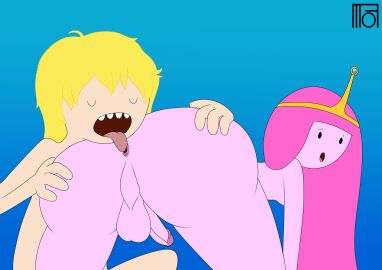 1boy 1futa 1girls adventure_time alternate_color alternate_version_available anal anal_licking anal_sex anilingus black_hair blonde_hair blue_skin bonnibel_bubblegum female finn_the_human futanari green_hair green_skin horn horns human intersex male male_on_futa moffoffo pink_body pink_hair pink_skin princess princess_bubblegum queen rimjob rimming