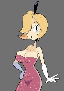 ass big_ass big_breasts big_butt big_thighs big_titties breasts clothing curvaceous curvaceous_female curvaceous_figure curvy curvy_figure curvy_hips female female_focus female_only loggofrog looking_at_viewer original original_character short_hair yellow_hair yellow_skin