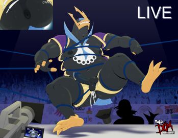 absurd_res anus ass avian bird bodily_fluids bondage bound butt_shot camera_view dragonclaw36 empoleon fighting_ring generation_4_pokemon genital_fluids genitals grimace hi_res humiliation livestream male napoleon_triomphe nintendo nixxxbot overweight penguin penis pokemon pokemon_(species) precum questionable_consent recording restraints rope rope_bondage sketch slightly_chubby sweat