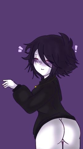 1girls 2d ass black_hair closed_eyes clothed desconocidow female female_frisk female_only frisk frisk_(undertale) frisk_au half_naked human human_female human_only imminent_sex red_eyes rule_63 short_hair solo suprised undertale undertale_(series) undertale_au underverse white_body xfrisk xtale