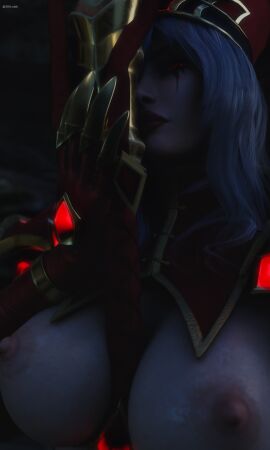 3d 3dscrub big_breasts blender breasts female large_breasts nipples sally_whitemane solo solo_female