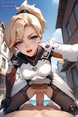 ai_generated cowgirl cowgirl_position male/female mercy naked_female no_sound penis_in_pussy pov pov_eye_contact pov_male riding riding_penis tagme vagina vaginal_penetration vaginal_sex video