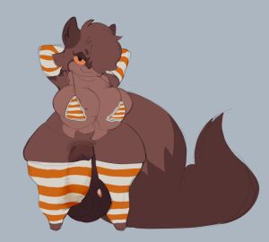 1futa 2d 2d_(artwork) 2d_artwork arms_above_head balls ballsack big_balls big_breasts big_penis big_tits breasts clothes clothing female fur furry furry_futa furry_only futa_focus futa_only futanari hair hair_over_one_eye ic0nmon intersex long_tail looking_at_viewer orange_hair penis pubes pubic_hair solo solo_female solo_focus string_bikini tagme tail thick thick_thighs thigh_highs thighhighs thighs thunder_thighs thunderthighs tits veiny_penis