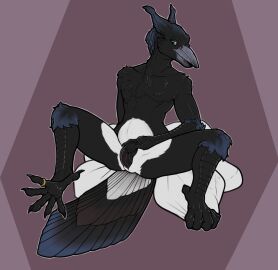 animal_genitalia anthro autopenetration avian beak big_belly bird black_body black_penis bodily_fluids bodily_fluids_in_pussy cloaca cum cum_inside dark_penis digit_ring feathers feet female genital_fluids genitals inflation jewelry kyril_magnus male masturbation penetration penis pussy selfcest square_crossover tail tail_feathers tapering_penis whiskerdoodles