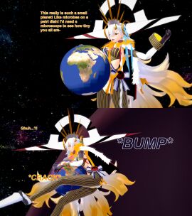 2girls 3d ass butt_bump destruction english_text fate/grand_order fate_(series) female female_only giantess huge_ass hyper_giantess koikatsu ortlinde_(fate) planet size_difference swimsuit tagme text u-olga_marie valkyrie_(fate) xavierhuge