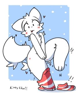 2d accidental_exposure artist_request boykisser boykisser_(meme) covering_crotch embarrassed femboy looking_at_viewer male male_focus male_only operario_juniors standing_on_one_leg startled tagme thighhighs