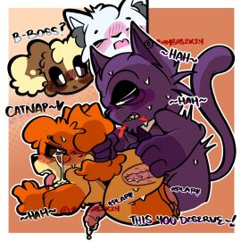 anthro anthro_on_anthro anthro_only canine catnap catnap_(poppy_playtime) critters_(poppy_playtime) daddibiimbiis daddibiimbiis_(artists) dogday dogday_(poppy_playtime) doggy domestic_cat domestic_dog feline furry_only male male/male no_humans oc ocs orange_fur orange_skin poppy_playtime poppy_playtime_(chapter_3) purple_fur purple_skin sex smiling_critters tagme