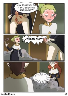 1futa 1girls 2d 2d_(artwork) alador_blight ass balls bottomless breasts clothed clothing dialogue disney duo english english_text erection female futa_on_female futanari hair human intersex light-skinned_female light-skinned_futa light_skin lilith_clawthorne mostly_clothed odalia_blight owotodiuwu penis pubes speech_bubble standing tagme text the_owl_house