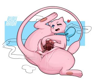 1girls anal_juice anus ass big_ass big_butt big_pussy blue_eyes bottom_heavy cervix curvaceous curvy curvy_figure cute female female_only feral game_freak gaping_pussy heart huge_ass inviting inviting_to_sex mew mew_(pokemon) nintendo nude one_eye_closed pink_body pink_skin pokemon presenting_cervix presenting_pussy pussy pussy_juice ruru-raida solo solo_female spread_pussy spreading steam steaming_body sweat sweating sweaty sweaty_body sweaty_thighs tagme tail thick_thighs