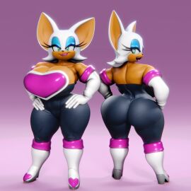 1girls 3d 3d_model anthro ass big_ass big_breasts big_ears blue_eyeshadow breasts eyelashes female female_focus female_only furry green_eyes hands_on_hips lipstick looking_back mobian mobian_(species) mobian_bat pink_lipstick rouge_the_bat rouge_the_bat_(vulkyasha) sega smiling solo solo_female sonic_(series) sonic_adventure_2 sonic_the_hedgehog_(series) vulkyasha wide_hips