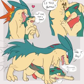 2024_pokemon_teraleak annoyed big_dom_small_sub blush blush_lines bodily_fluids comic dominant duo father_(lore) father_and_child father_and_child_(lore) father_and_son father_and_son_(lore) father_penetrating_son feral fire fluorings furry gay generation_2_pokemon genital_fluids genitals hi_res incest_(lore) licking male male/male male_penetrated male_penetrating male_penetrating_male nintendo parent_(lore) parent_and_child_(lore) parent_and_son_(lore) paws penetration penis pokemon pokemon_(species) precum quilava saliva sex simple_background size_difference son_(lore) surprise sweat text tongue tongue_out typhlosion
