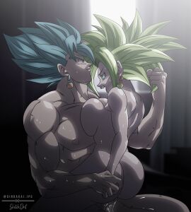 1boy 1girls animated ass blue_hair breasts caulifla completely_nude dindakai dragon_ball dragon_ball_super female female_saiyan fused_sex fusion fusion_character grabbing_hair green_hair hair_grab height_difference kafla kale kefla large_ass large_breasts legendary_super_saiyan male male/female muscular muscular_female muscular_male nude nude_female nude_male open_mouth potara_earrings potara_fusion power_sex precum pussy sketchdrif son_goku straight super_saiyan super_saiyan_2 super_saiyan_blue sweat sweatdrop sweating teenager vaginal_penetration vegeta vegetto vegito