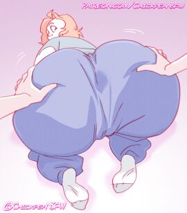 1boy 1girls 2024 anus_visible_through_clothes ass bbw big_ass big_butt chickpea clothed clothed_female digital_drawing_(artwork) fat_ass female female_focus huge_ass huge_butt judy_abbott_(twelve_forever) kneeling light-skinned_female light_skin looking_at_viewer looking_back looking_back_at_viewer looking_over_shoulder male massive_ass milf motion_lines on_knees pov short_hair socks spread_anus_under_clothes twelve_forever