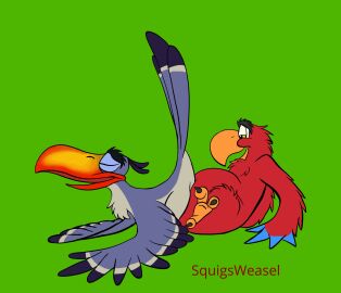 absurd_res animal_genitalia animated anthro avian bird bucerotiform cloaca disney disney's_aladdin duo feral genitals hi_res hornbill iago_(disney) male male/male parrot red-billed_hornbill sex squigsweasel the_lion_king toony zazu_(the_lion_king)