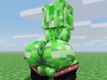 1boy 3d 3d_animation animated anus_focus ass balls ballsack bouncing_ass creeper creeper_(minecraft) donut_anus gay gay_male green_body leggings male male_only minecraft muitetul no_humans no_sound non-human non-human_only puffy_anus roblox solo solo_male tagme testicles twerking video