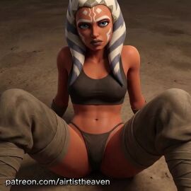 ahsoka_tano ai_generated alien alien/human alien_girl alien_humanoid animated ass ass_focus athletic bikini bikini_bottom bikini_top blue_eyes bra clone_wars close-up close_up closeup female female_only fit high_resolution highres jedi jedi_padawan looking_at_viewer orange_body panties patreon sitting sitting_down sitting_on_floor star_wars star_wars:_ahsoka tagme thong togruta underwear video