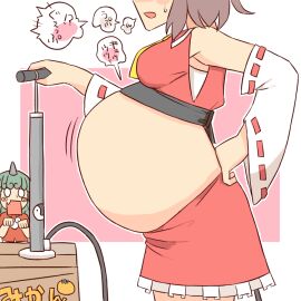 aunn_komano belly_expansion belly_inflation female inflation inflation_fetish reimu_hakurei touhou