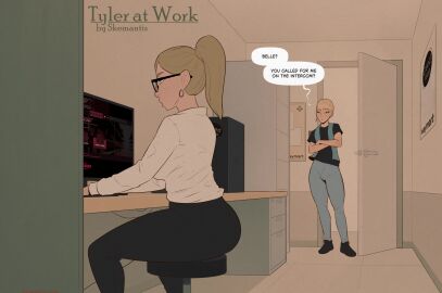 1boy 1futa animated desk femboy futa_on_male job skemantis tagme uniform video