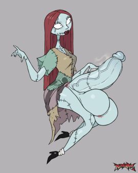 1futa balls big_balls big_penis bottomless dress female futa_only futanari hand_on_penis huge_balls huge_cock intersex lipstick monster_girl nightmare_before_christmas no_pants partially_clothed penis red_hair red_lipstick redalarm sally_(the_nightmare_before_christmas) solo solo_futa the_nightmare_before_christmas topwear uncensored vein