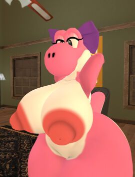 1girls anthro ass big_ass big_breasts breasts bubble_ass bubble_butt cleavage female ferialexonar huge_ass huge_breasts mario_(series) nintendo nipples reptile scalie tagme thick_thighs wide_hips yoshi