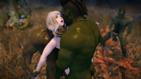 1girls 3d fallingtho female hand_around_neck hand_on_neck hand_on_throat human interracial interspecies light-skinned_female light_skin male male/female masturbating_while_watching masturbation modded neck_grab onean orc orc_male orced orsimer pussy sex skyrim the_elder_scrolls threesome vaginal_penetration