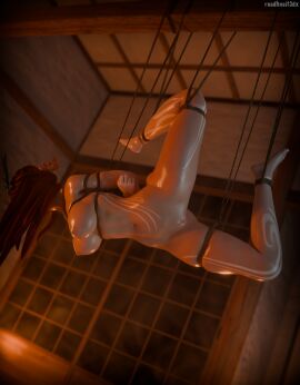 1girls artist_name ass bondage breasts dota_2 female female_only glistening glistening_body hanging hanging_breasts hung japanese_door large_breasts leg_up long_hair naked naked_female nude nude_female oiled oiled_skin pussy raised_leg red_hair rope rope_bondage ruadhnait3dx self_upload solo solo_female tattoo thick_thighs thighs watermark white_tattoo windranger