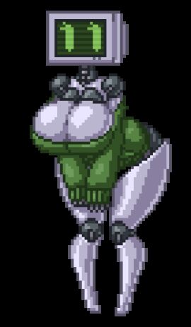 1girls 2d animated big_breasts breasts cleavage female female_focus female_only heart huge_breasts humanoid large_breasts limebot limebreaker looking_at_viewer monitor_head original original_character pixel_animation pixel_art robot robot_girl robot_humanoid screen_face sweater transparent_background wide_hips wink