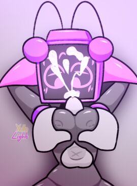 1boy 1girls after_boobjob boobjob breast_fucking breast_penetration breast_sex breasts cum cum_on_face disembodied_cock disembodied_hands disembodied_penis female female_focus male mariah_arts paizuri penis robot robot_girl sam_(mariah_arts) screen_face tv_head yellolight