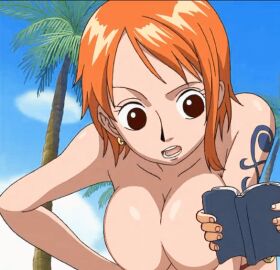 1girls arm_tattoo artist_request big_breasts blue_tattoo breasts edit female female_only nami_(classic) nami_(one_piece) nude nude_filter one_piece orange-haired_female orange_hair pre-timeskip screencap screenshot_edit tattoo tattoo_on_arm tattooed_arm topless