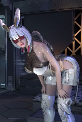 1girls alternate_version_available ass ass_focus big_ass big_breasts big_thighs breasts bunny_(the_first_descendant) bunny_(ultimate_bunny) female female_only futuristic futuristic_clothing leotard looking_at_viewer looking_back solo solo_female the_first_descendant thick thick_ass thick_thighs thighs twintails voluptuous voluptuous_female white_hair wide_hips zen_art