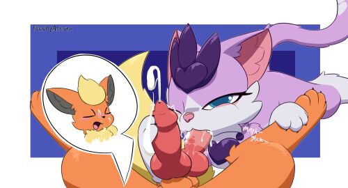 2_penises absurd_res animal_genitalia animal_penis anthro blush bodily_fluids canid canine canine_genitalia canine_penis claws cum cum_from_mouth cum_in_mouth cum_inside cum_on_face cum_on_own_face cum_on_penis cum_on_self cumshot diphallia diphallism drinking drinking_cum drooling duo eeveelution ejaculation feeshyartist felid feline fellatio female feral feral_on_feral first_person_view flareon generation_1_pokemon genital_fluids genitals giver_pov hi_res holding_leg holding_penis male male_pov mammal multi_genitalia multi_penis nintendo onomatopoeia oral penile penis philikkahn pokemon pokemon_(species) saliva saliva_on_penis sex sound_effects text throbbing throbbing_penis