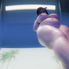 1girls 3d animated animated_gif artist_name ass big_ass big_breasts bouncing_breasts breasts chinese_female chubby curvaceous dancing eyewear female female_focus female_only fugtrup glasses huge_ass huge_breasts large_breasts light-skinned_female light_skin mei_(overwatch) overwatch overwatch_2 plump pussy solo solo_female solo_focus squatting thick_thighs wide_hips worm's-eye_view