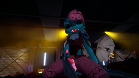 anthro avali avian ball_gag bird clothed clothing gag hi_res kneeling lemonsh0rk looking_at_viewer male masturbation muffin_(lemonsh0rk) partially_clothed solo studio submissive_male