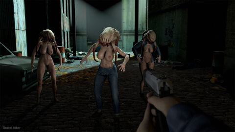 16:9 1boy 3d 3girls areola areolae bare_breasts big_breasts braun_lecher breasts citizen_(half-life_2) completely_nude female female_headcrab first_person_view gun half-life_(series) half-life_2 headcrab holding_weapon hornycrab_(soldierhunterm) jeans male male_pov moyachnik nipples nude nude_female pants pistol pov ravenholm source_filmmaker tagme topless topless_female valve weapon zombie zombie_girl zombie_pose