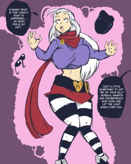 1girls ahoge belly big_breasts bimbo bimbofication brain_drain brainwashing breasts character_request color daughter english_text female femdom hat huge_breasts mind_break mind_control mother_and_daughter scarf shishikasama sunglasses text transformation