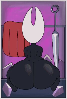 1girls 2024 2_horns animated animated_gif animation anus anus_peek arthropod ass ass_clapping ass_focus ass_shake barefoot big_ass big_butt black_anus black_arms black_back black_body black_butt black_legs black_pussy black_skin bottom_heavy bubble_ass bubble_butt clap clapping_cheeks cloak clothing completely_nude crystal digital_media_(artwork) exclamation_point featureless_feet feet female female_only full_body genitals gif hollow_knight horn hornet_(hollow_knight) horns loop melee_weapon nail_(weapon) naked naked_female nub_feet nude nude_female presenting presenting_hindquarters pussy pussy_peek rear_view red_cloak red_clothing shaking_ass shaking_butt short_playtime shortstack solo solo_female squatting sword tagme team_cherry text theslashfive thick_thighs twerking weapon white_head wide_hips yellow_text